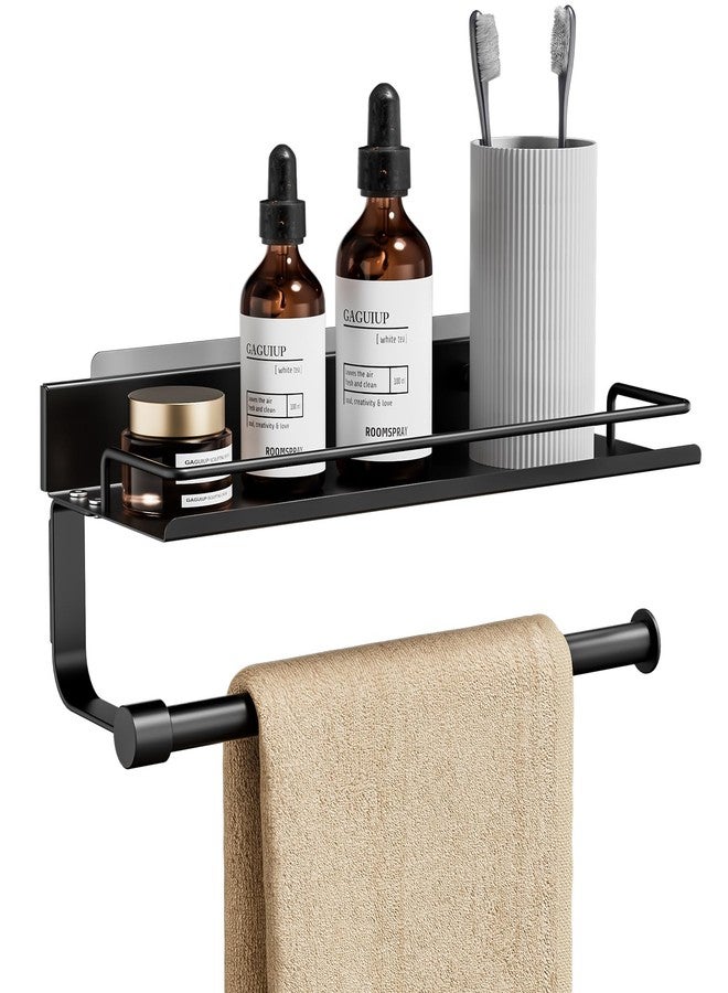 GAGUIUP Hand Towel Holder for Bathroom, Self Adhesive Paper Towel Holder Wall Mount for Kitchen, Ideal RV Paper Towel Rack, Matte Black - Image 1